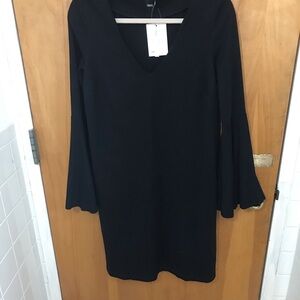 ASOS Maternity Black Dress Long Flare Sleeve LBD  Size US 6